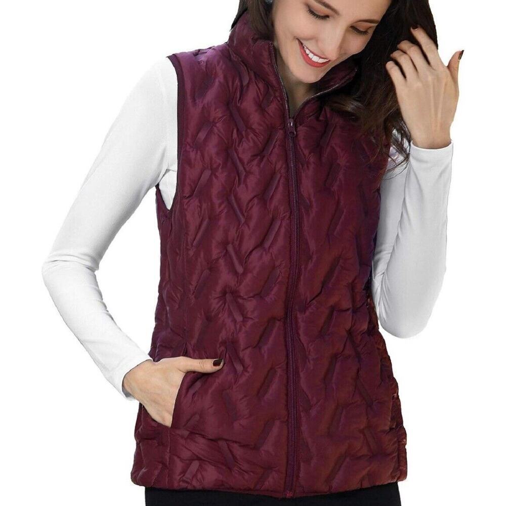 TANGERINE WOMEN LIGHT WEIGHT VEST BURGUNDY SZ XXL Plus Pockets Waterproof Hike
